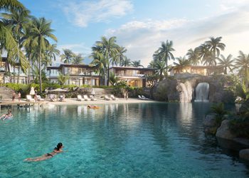 Dinh thự Gran Meliá Nha Trang sở hữu hệ thống tiện ích khủng như hồ lagoon khoáng nóng rộng 4.000 m2, spa hang đá tự nhiên.