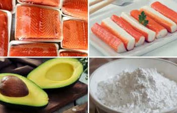 Nguyên l‎‎iệu làm m‎‎ón cá hồi cuộn bơ