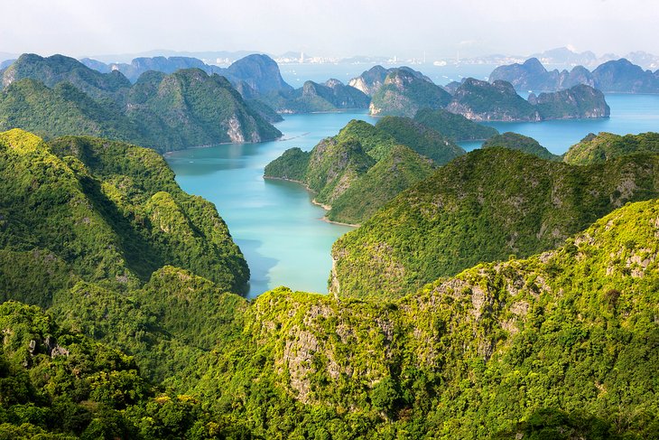 View from the top of Cat Ba Island
